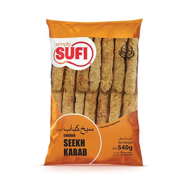 Simply Sufi Chicken Seekh Kabab Family Pack Weight/Qty: 540g | ~18-20 Pieces