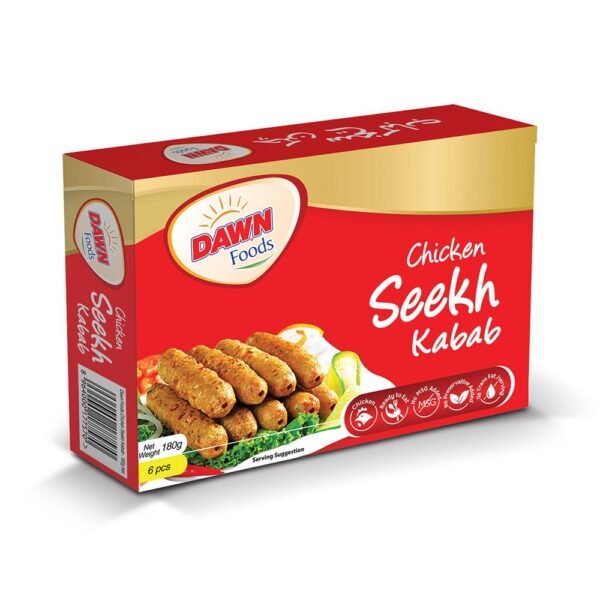 Dawn Foods Chicken Seekh Kabab Weight/Qty: 180g | 6 Pieces